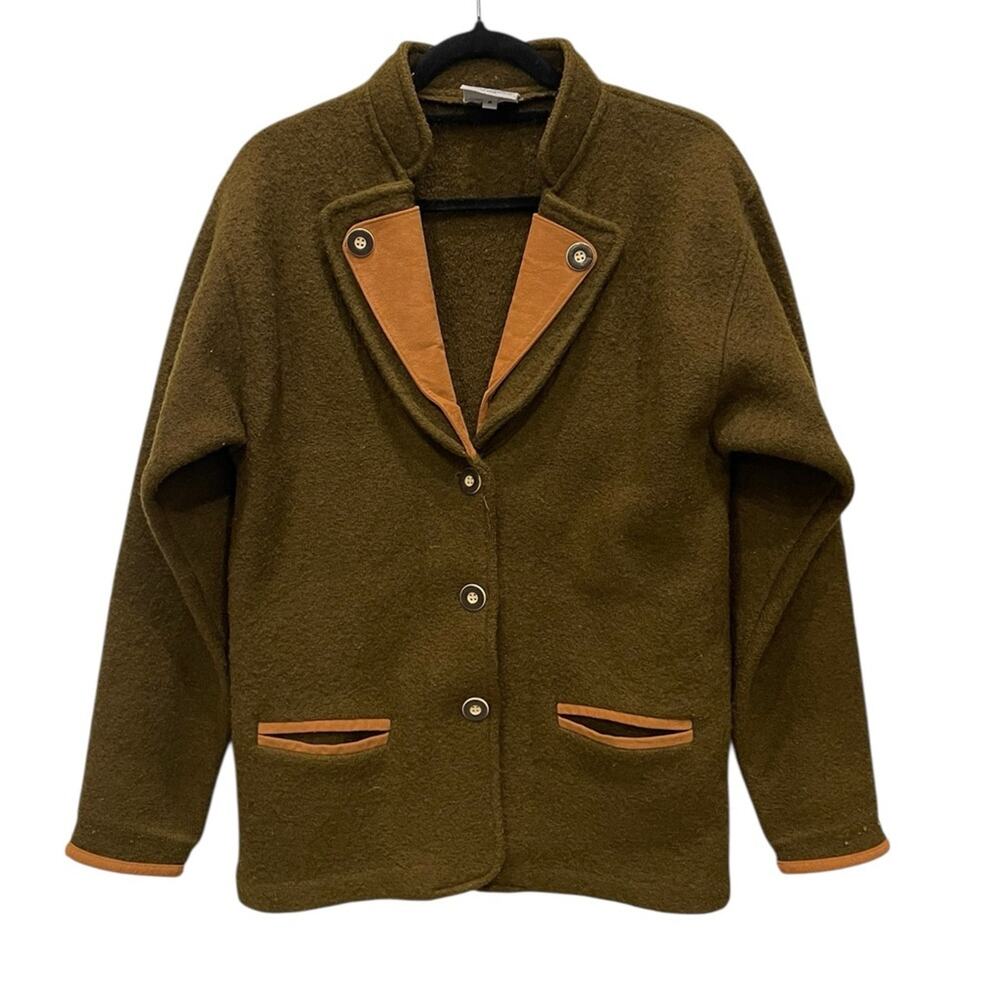 MEISTER Olive Green Women's Jacket with Orange Accents size:M